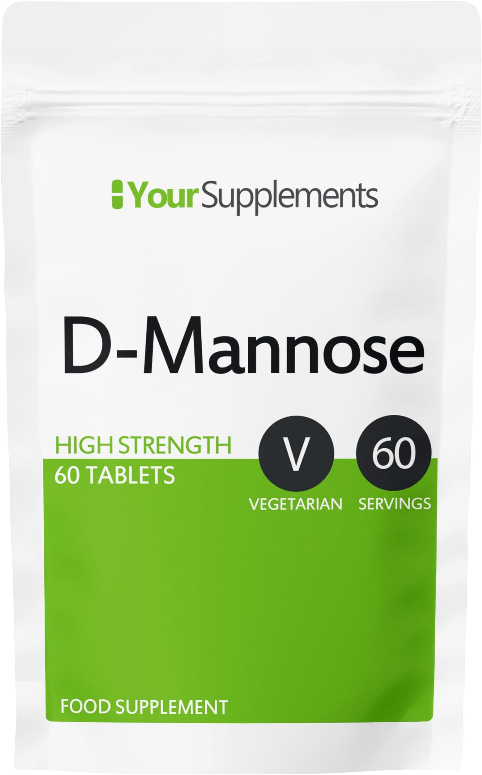 D-Mannose Tablets 1000mg | Easy Swallow Coated Tablets | 60 Pack | High Strength | Natural Relief & Vegan Friendly