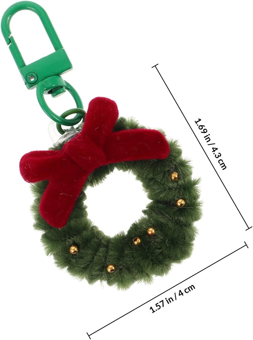 Cute Mini Christmas Wreath Charm Keychain for Daily Use image 2