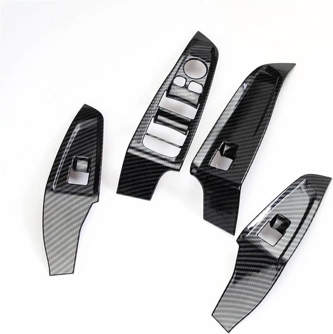Compatible for BMW 320i 330i 3 Series G20 G21 2019-2026 Carbon Fiber Car Interior Window Lift Switch Panel Cover Trims 4Pcs