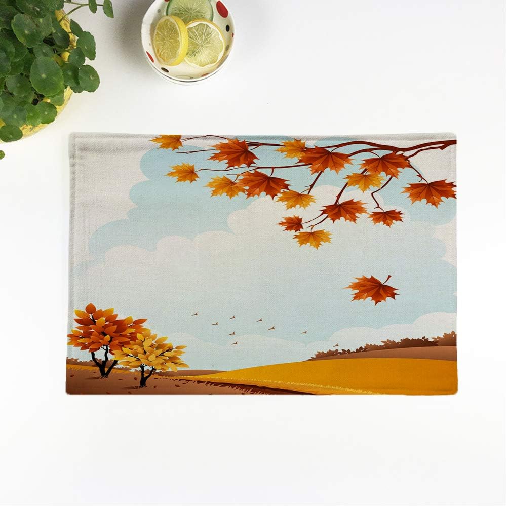 rouihot Set of 6 Placemats Blue Pattern The is Red and Turquoise Green Abstract Non-Slip Doily Place Mat for Dining Kitchen Table : Home & Kitchen