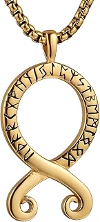 Troll Cross Necklace for Men Nordic Viking Futhark Rune Pendant Swedish Folk Amulet Jewelry