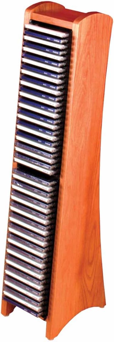 Discount Light Oak Wood Media Organizer CD Tower Modular - 50 CDs Rack Hard to Find Heavy Duty Renovators Supply