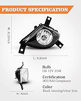 Vista 6 de AUTOWIKI Luces antiniebla para BMW Serie 3 Sedán/Wagon E90/E91 2009-2011 (sin paquete M) con lente transparente, 2