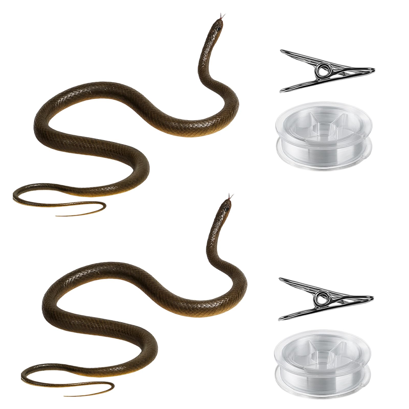 6 Pcs Fake Snake, Rubber Snake, Snake Prank, Rubber Snakes, April Fools Pranks,Rubber Snake,Fake Snake Prank Kit,Practical Jokes,Snake Prank Set,Realistic Snake With String And Clip (A)