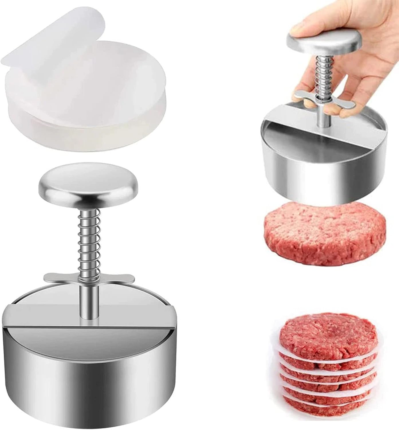 Burger Press Maker, Non Stick Stainless Steel Adjustable