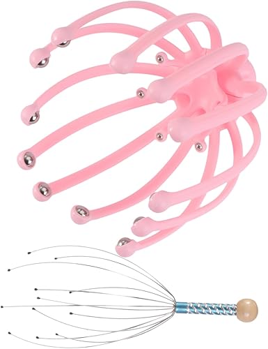 Masajeador de cuero cabelludo 1 Unidades Masajeador de cabeza Masajeador de pelo Masajeador multifunción Cabeza Bola de Acero Herramienta Meridian