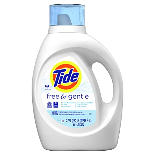 Tide Free & Gentle Liquid Laundry Detergent, 64 loads 92 fl oz (for Non-HE Machines)