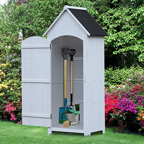 Geräteschuppen aus Holz von Outsunny Gartenschrank für Gartenutensilien