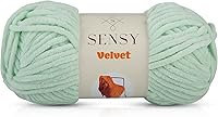 Vista 24 de Sensy - Hilo de terciopelo para ganchillo o manta de bebé, hilo de chenilla, hilo amigurumi, 3.5 onzas, 132 yardas, calibre 5, voluminoso