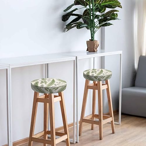 Miniatura 6 de Swono Funda de cojín acolchada para silla de bar redonda con tela elástica, funda de cojín redonda para asiento de silla, funda de terciopelo suave
