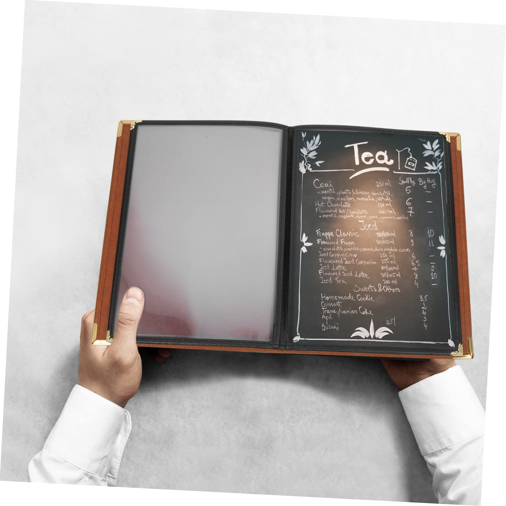 Produktbild von SOLUSTRE PVC Menü-Hüllen Transparent – Set Für Restaurant-Speisekarten, 32x24,5 Cm, Wieder Verwendbar