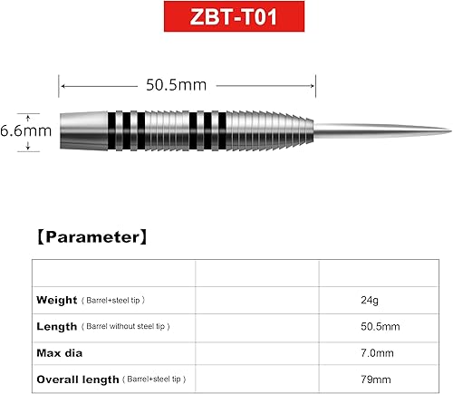 Miniatura 3 de CyeeLife 2122232426281.06 oz Barriles de dardo de acero de tungsteno 90%