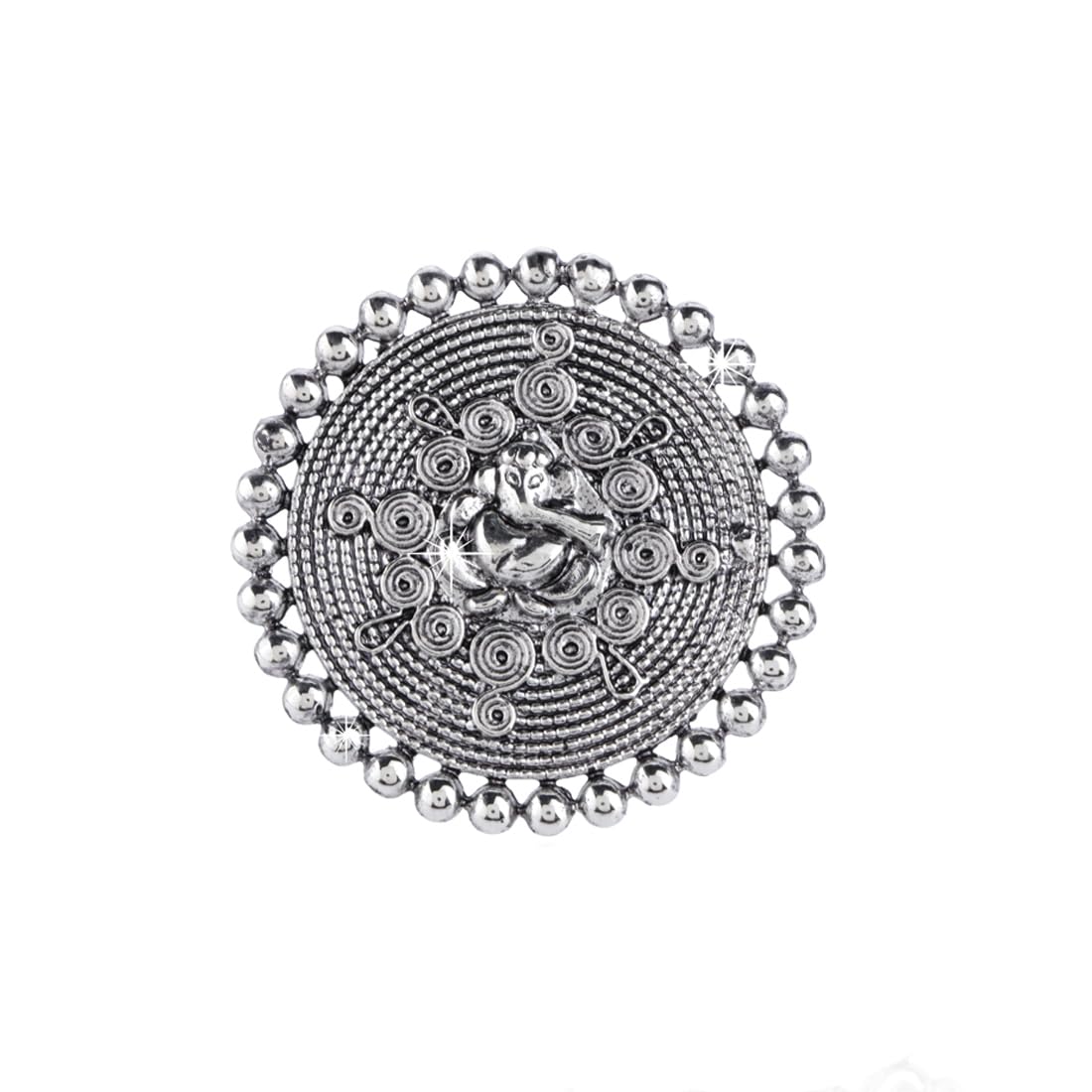 Yellow Chimes Rings for Women Silver Oxidized Big Charm Adjustable Ring for Women (B0CL9J93W8) Amazon Price History, Amazon Price Tracker