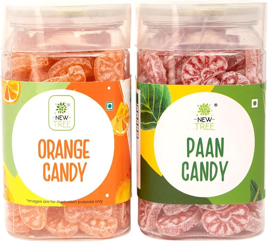 Hoots Candy Combo Pack of Orange & Paan Flavoured Sugar Candy II Sweet & Chatpata Candy II Pack of 2 Combined Weight 360gms