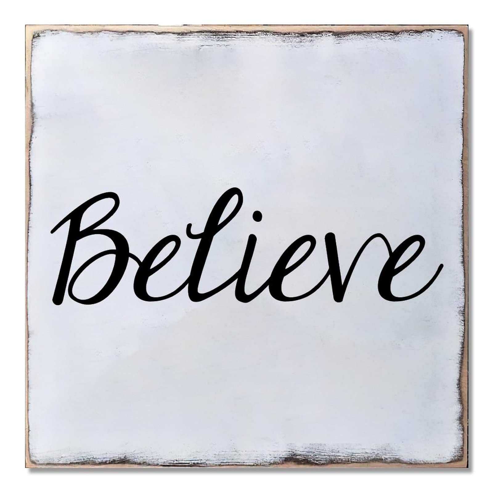 Panneau mural Believe en bois, idée cadeau pour maison et Noël