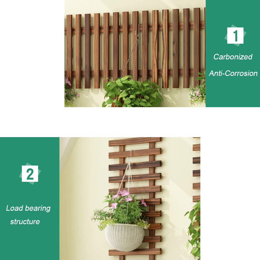Soporte de Macetas de Flores de Madera Estante para Plantas Montado en Pared - Colgador de Plantas de Interior/Exterior para Plantas Carnosas, Marcos para Trepar, Decoración de Jardín