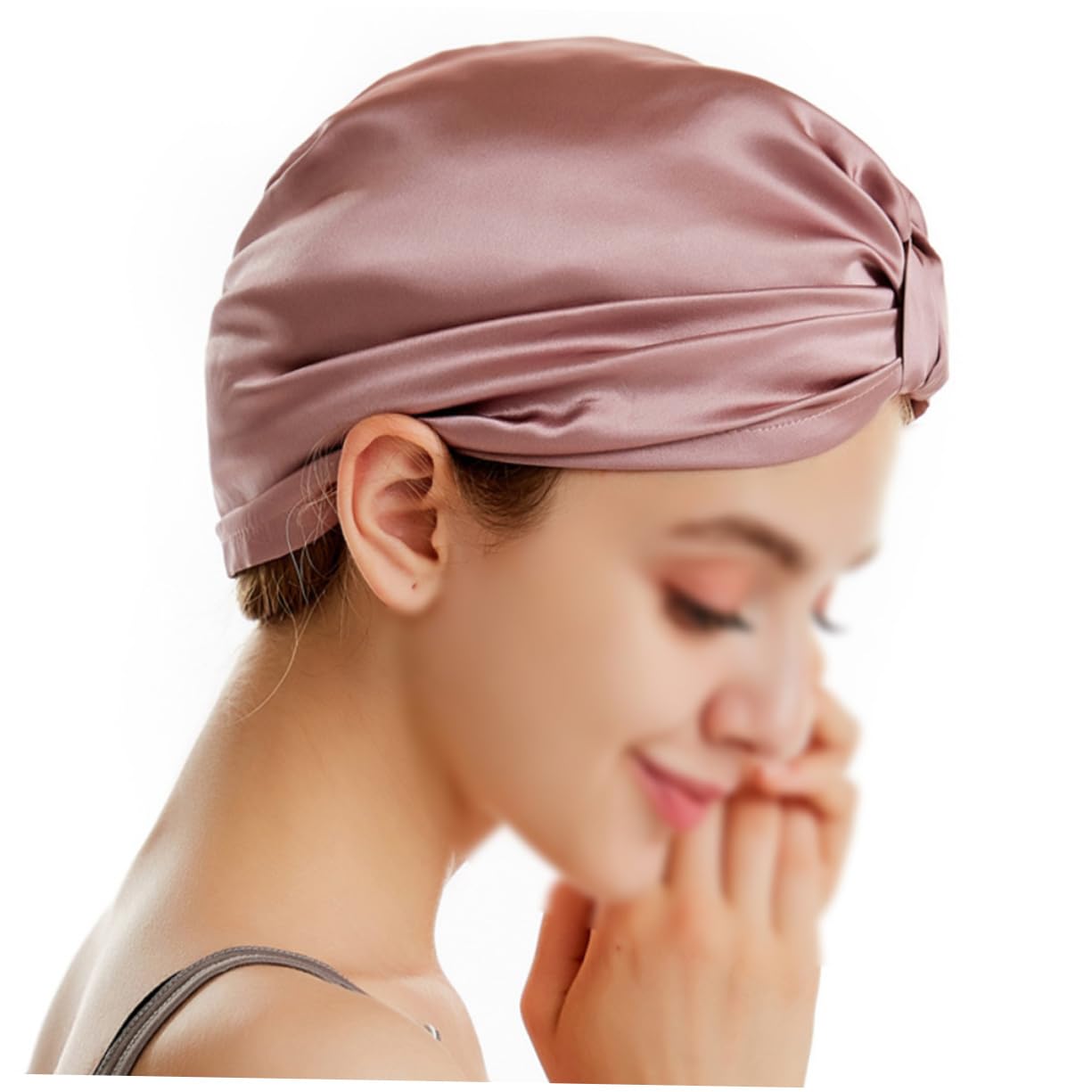 Healvian 2stücke Seidenhaube Für Schnelles Trocknen Von Haaren Robuste Bequeme Und Absorbierende Haarturban Für Zuhause Fitnessstudio Und Reisen Gummi Rot