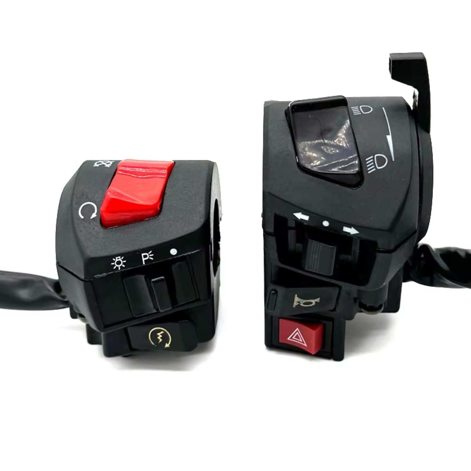 Interruttore Moto Da 22 Mm Controllo Manubrio Lampeggiatori Di Emergenza Universali Indicatore Direzione Del Clacson Pulsante Avvio Elettrico Comando Manubrio(Emergency flashers)