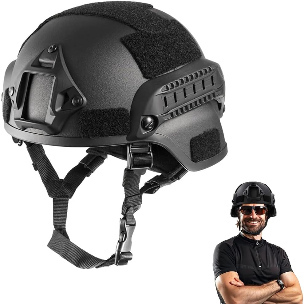 Proberos® Tactical Helmet Strap Anti-Impact High Strength ABS Tactical Helmet Military Tactical Helmet Modularity Helmet with Adjustable Chin Mount for Multicam Military Sports CS Game