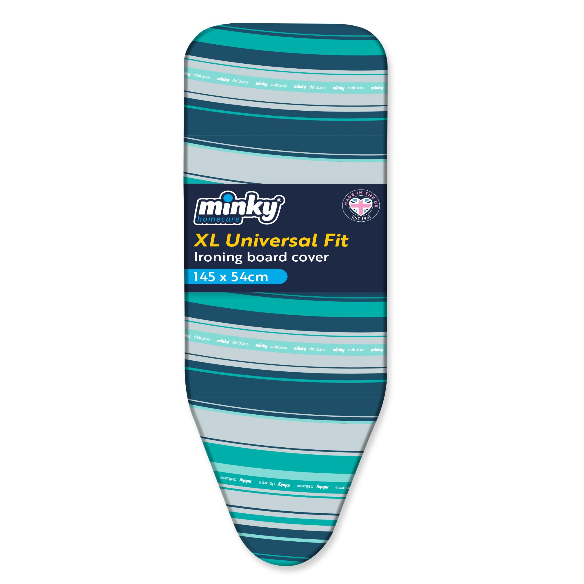Minky Premium Extra Large Universal Fit Ironing Board Cover Fits Large Ironing Boards Up To 145 x 54 cm Supersize XL 100% Cotton, Multicolored-image-29