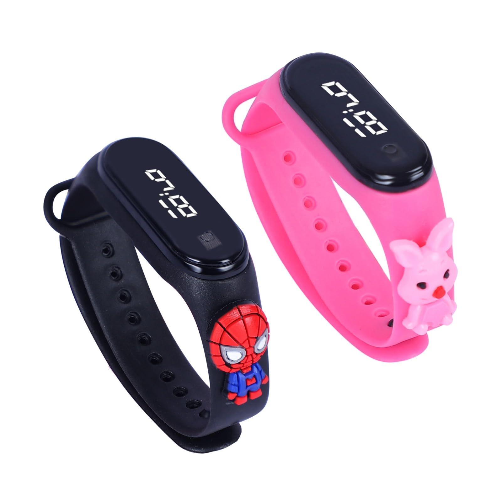 ALNA-TURA Digital LED Watch LED Watch of Kids Pack of 2 for Boys & Gilrs Stylish & Fashaniable (Black & Pink) (B0C5TQ33XT) Amazon Price History, Amazon Price Tracker