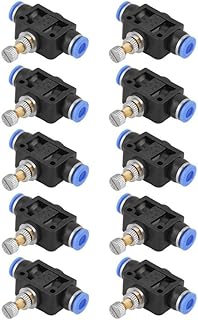10 Pcs/Set Pneumatic Flow Speed Valve, Push In Speed Controller 6mm Pneumatic Air Flow Control Valve Connector, Pneumatic Quick Fittings