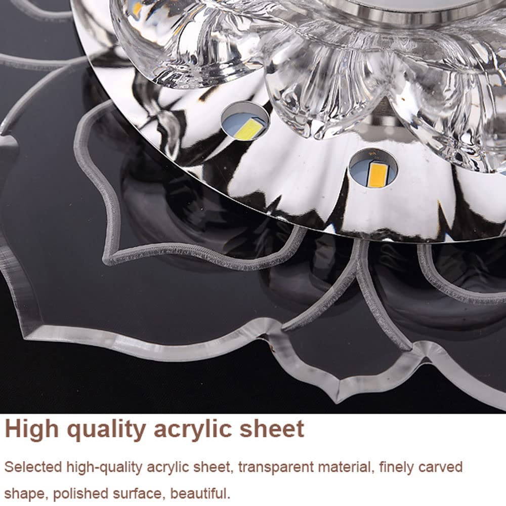 4 Pezzi di Cristallo da Incasso da Incasso Illuminazione A LED per Lampada D'ingresso, Luce A Disco A LED Senza Canless, Lampade A Forma di Fiori A Scomparsa