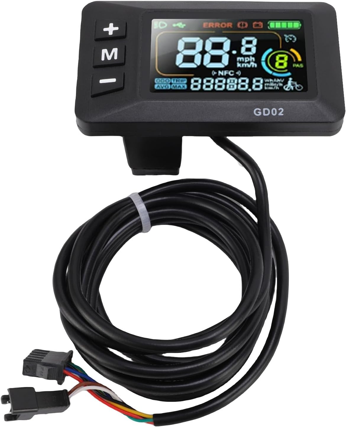 Keenso Electric Bike LCD Display Meter, GD02 Color Screen Control Panel with Smart Features for 22.2mm Handlebars Electric Scooters