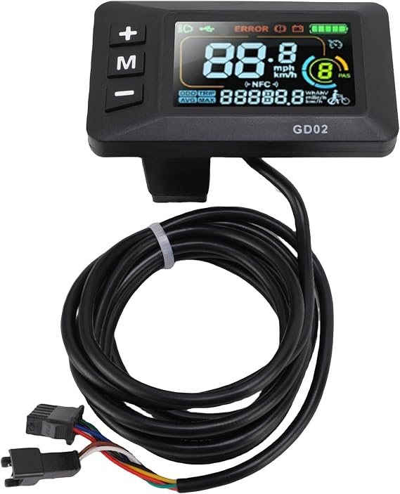 Keenso Electric Bike LCD Display Meter, GD02 Color Screen Control Panel with Smart Features for 22.2mm Handlebars Electric Scooters