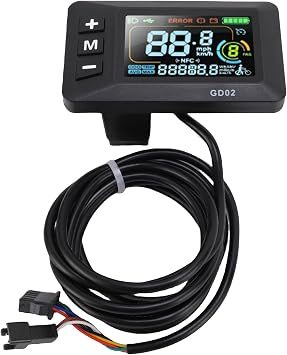 Keenso Electric Bike LCD Display Meter, GD02 Color Screen Control Panel with Smart Features for 22.2mm Handlebars Electric Scooters