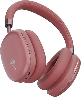 Zebronics Silencio 200T Wireless Headphones, Hybrid ANC 48dB, Upto 100Hrs Playback, 40mm Drivers, Dual Mic ENC, BT v6.0, Gaming Mode, Dual Pairing, Touch Controls, App Support, AUX, Maroon