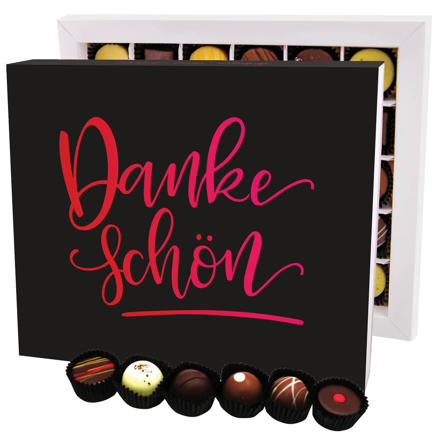 Hallingers Genuss Manufaktur Pralinen Dankeschön-Geschenk - ohne Alkohol, handmade aus Confiserie-Edelkakao in wertiger XXL-Geschenkbox "Dankeschön", Geschenkidee für Frauen Männer