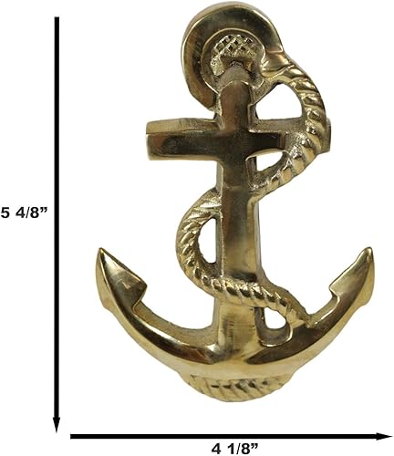 Miniatura 2 de Ebros Gift Escultura de metal de latón dorado marino náutico marinero ancla puerta de la alabanza con placa llamativa integrada 5.5 pulgadas de