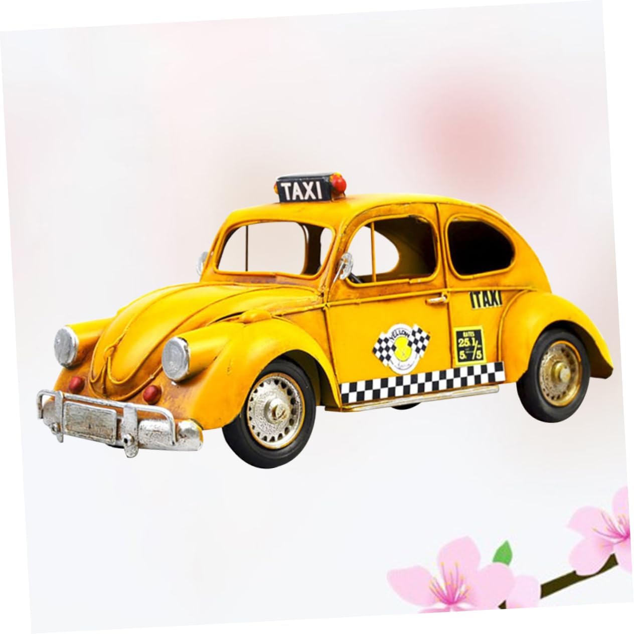 Metal Craft Car Model Vintage Taxi Model Retro Iron Art Craft for Decor