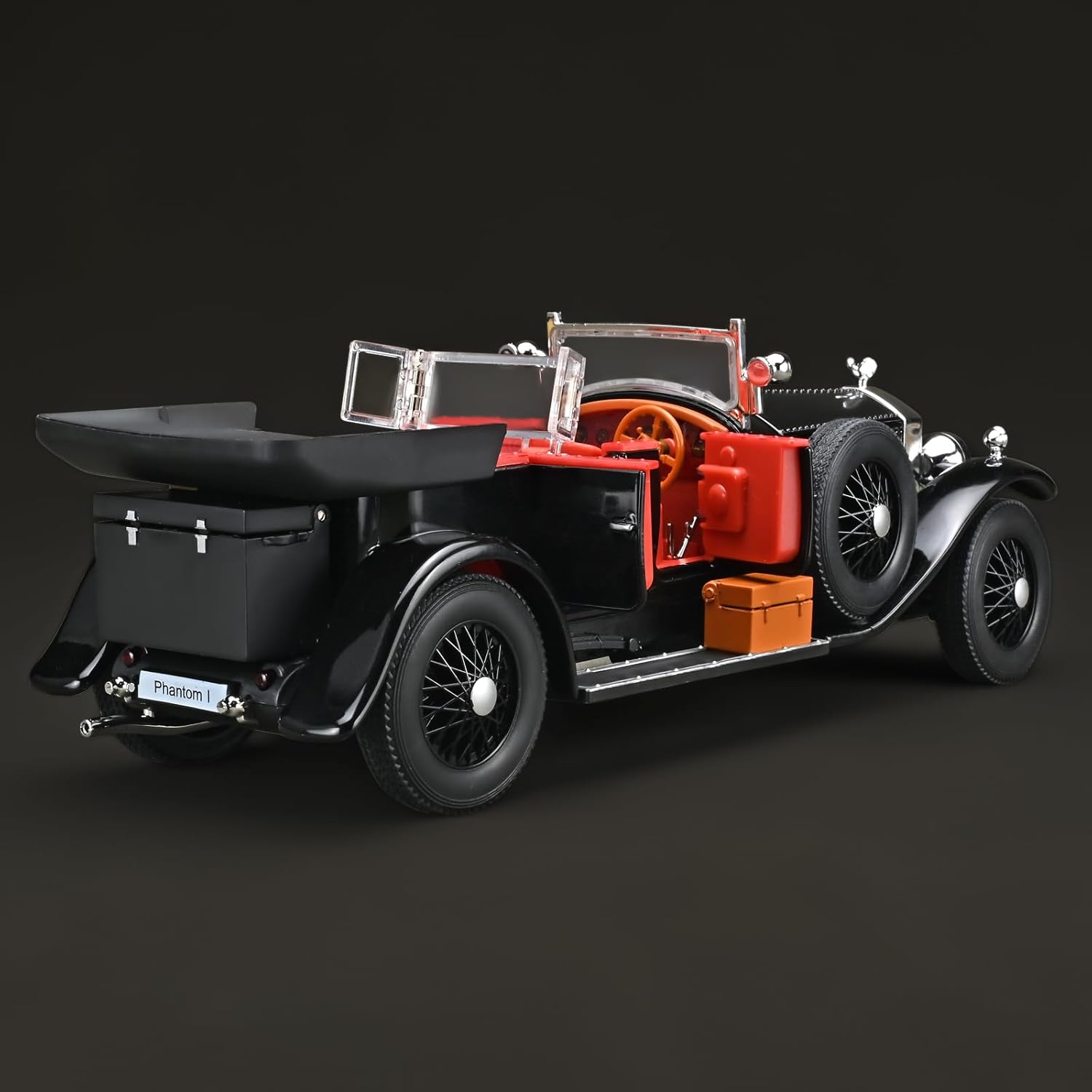 RZAPE Model Car Kits Adults and Boys 1/24 Diecast Cars Phantom Generation Vintage Car Collectibles,Die Cast Metal Pull Back Cars with Lights and Sounds,Toy Cars for Boys Age 3-12（Black）