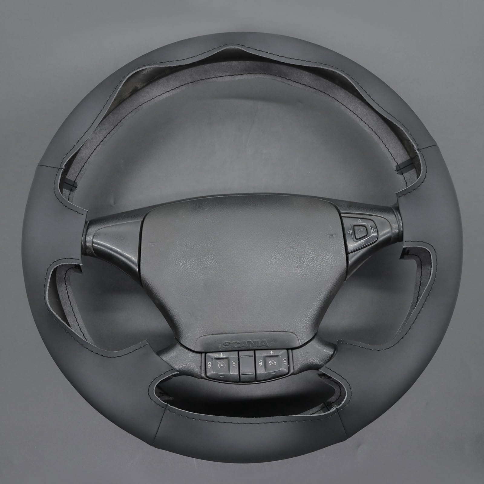 MEWANT Funda de Volante a Medida para Coser Scania P G R | Scania P G R T Series 2004-2015 / volante Scania P G R T Series Transpirable Para Volantes Calefactados Duradero