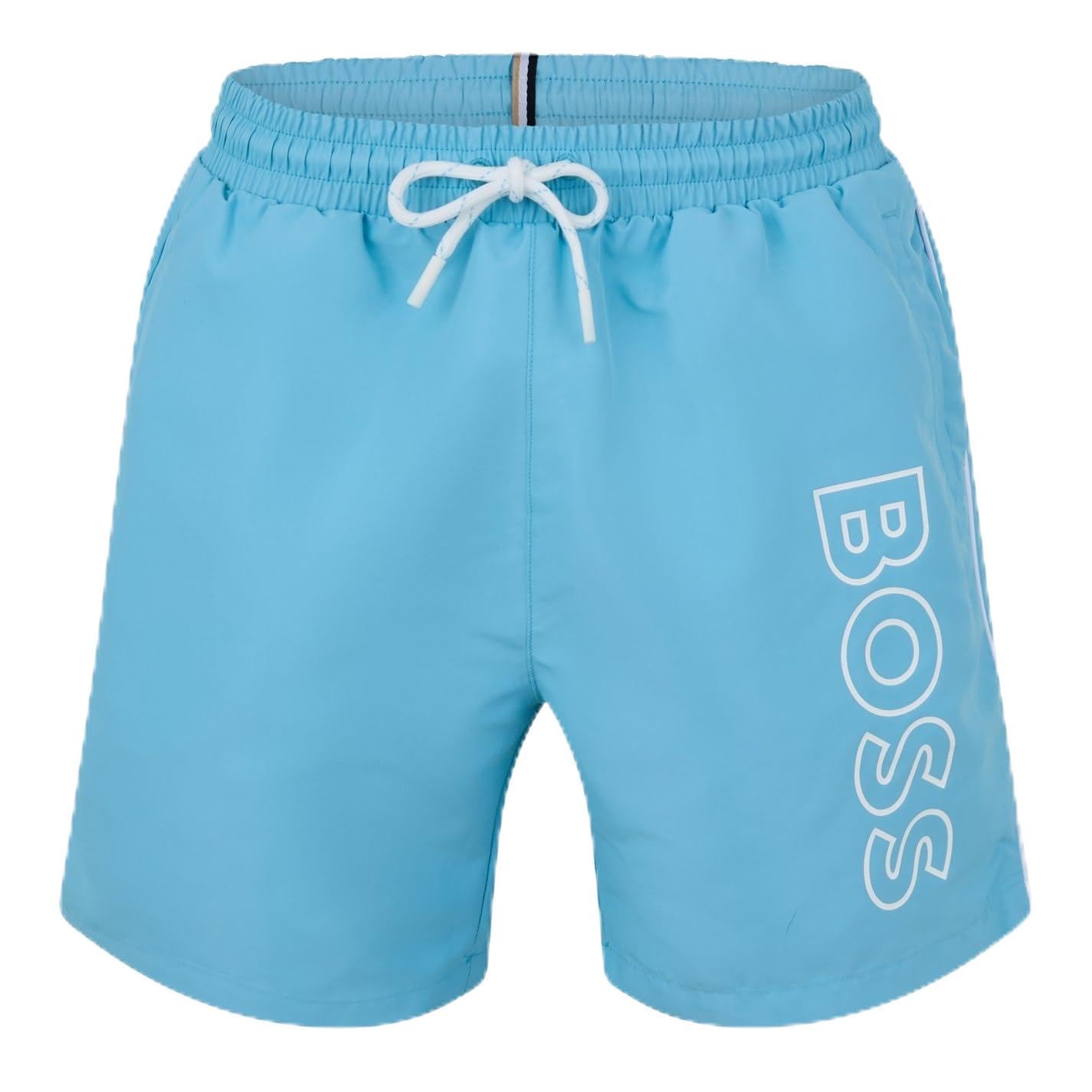 BOSS Mens Swim Shorts with Logo Detail (Stormfish) Aqua 455 3XL
