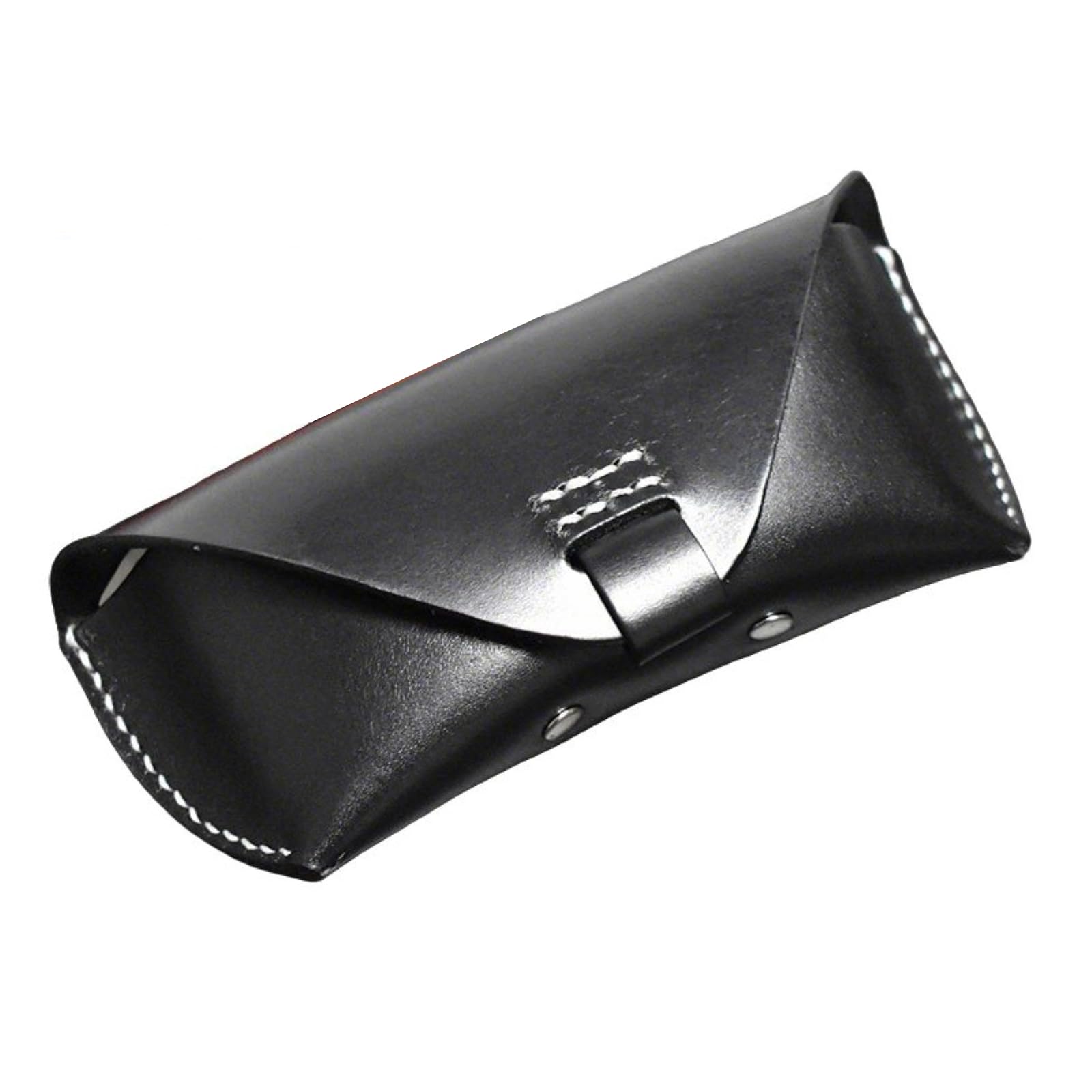 Etui Na Okulary z Prawdziwej SkóRy PrzenośNe Twarde Ręcznie Robione Poziome Etui Na Okulary dla MężCzyzn I Kobiet,Black