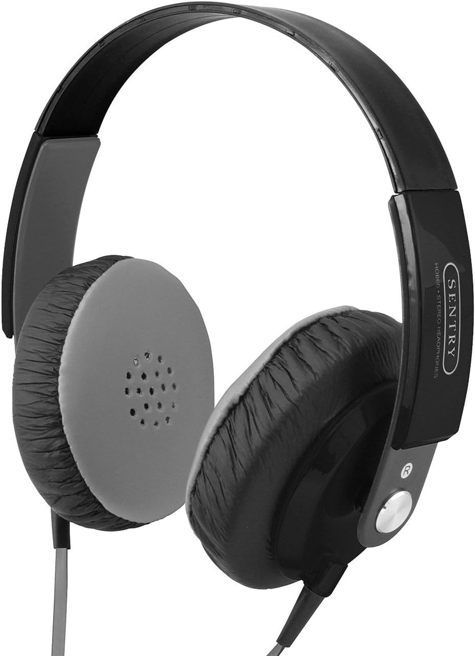 Sentry Platinum Stereo Headphones with In-Line Mic - Black