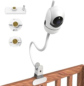 Flexible Baby Monitor Mount for Hello Baby Camera Compatible with Hello Baby HB6550/HB65/HB6560/HB6340/HB6339/ 1/4 Inch Hole Baby Monitor Clip Mount for Crib Wherever