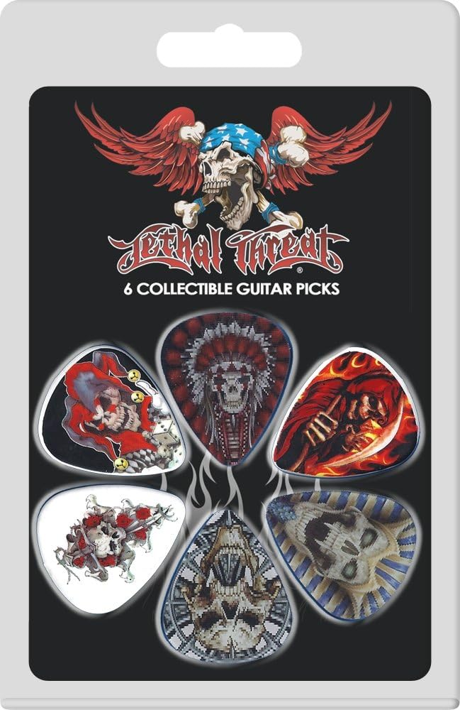 Guitar Plectrum Pack - Lethal Threat Design - 6 Picks