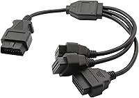 Vista 6 de Divisor OBD2 de 1.6 pies/19.7 in, extensión OBD-II de 3 vías, adaptador de cable extensor de diagnóstico para automóvil (negro)