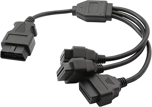 Miniatura 6 de Cable divisor OBD2 de 1.6 pies19.7 in, Cable de extensión OBD-II de 3 vías, Divisor OBD completo de 16 pines 1 a 3 hembra Y Cable Adaptador de cable