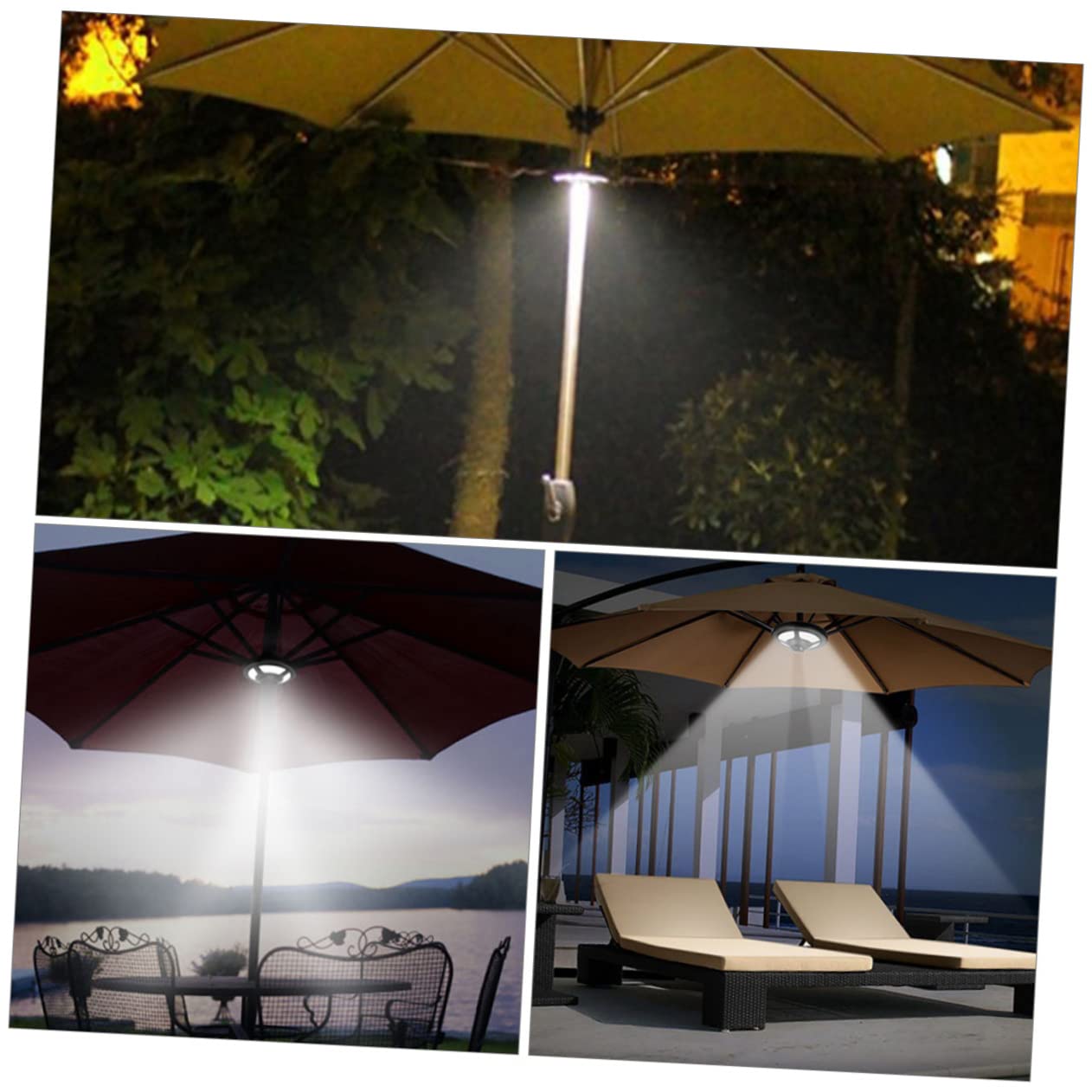 Lampada Ombrello LED per Esterni Multiuso Luce di Sicurezza, Materiale Abs Resistente, per Campeggio e Uso All'aperto