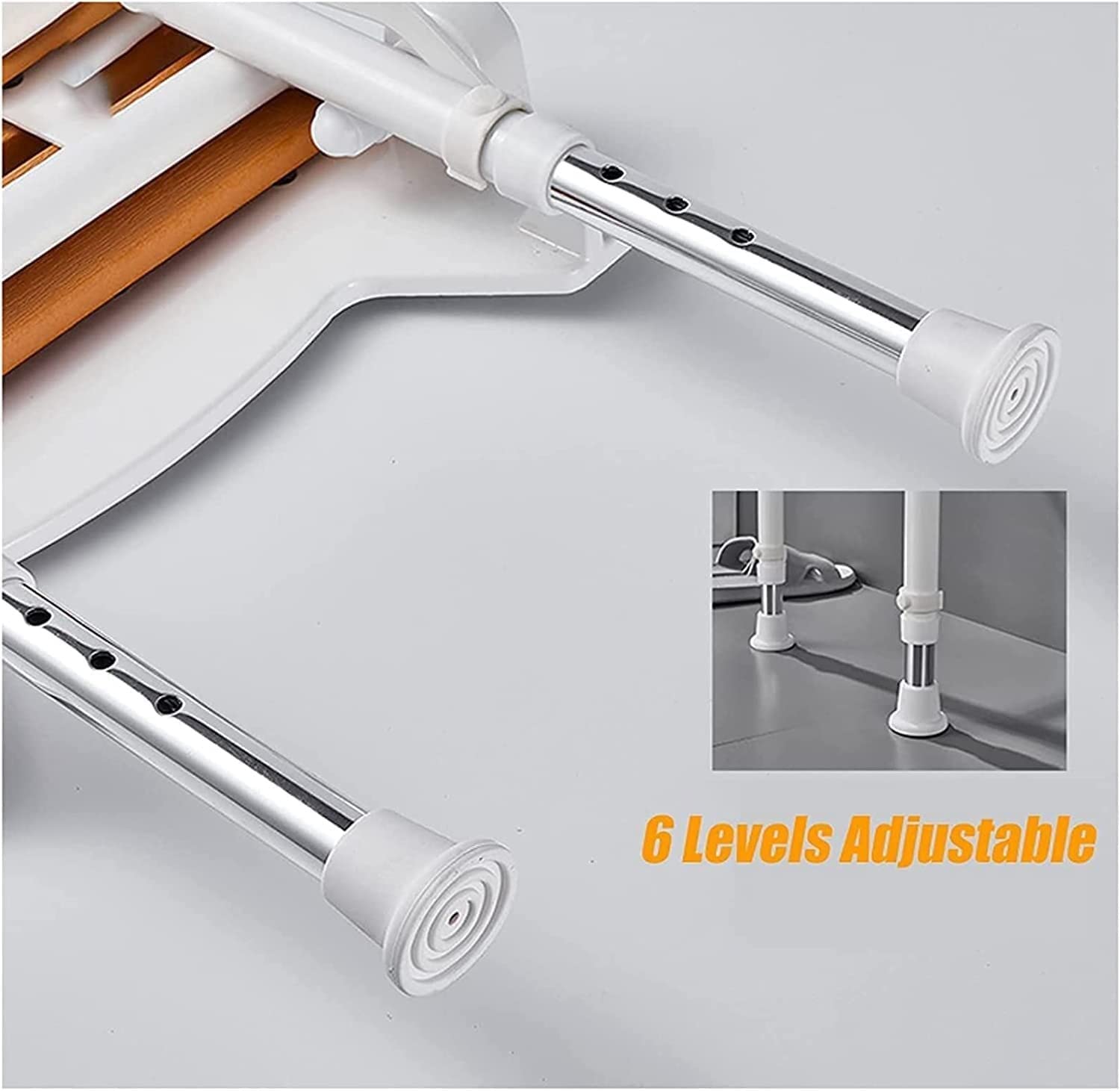 Sedie da Doccia per Vasca, Anziani Disabili Alità Limitata Sedile da Doccia Pieghevole con Piedini in Gomma Sedia Sgabello Pieghevole a Parete/White/33X29Cm