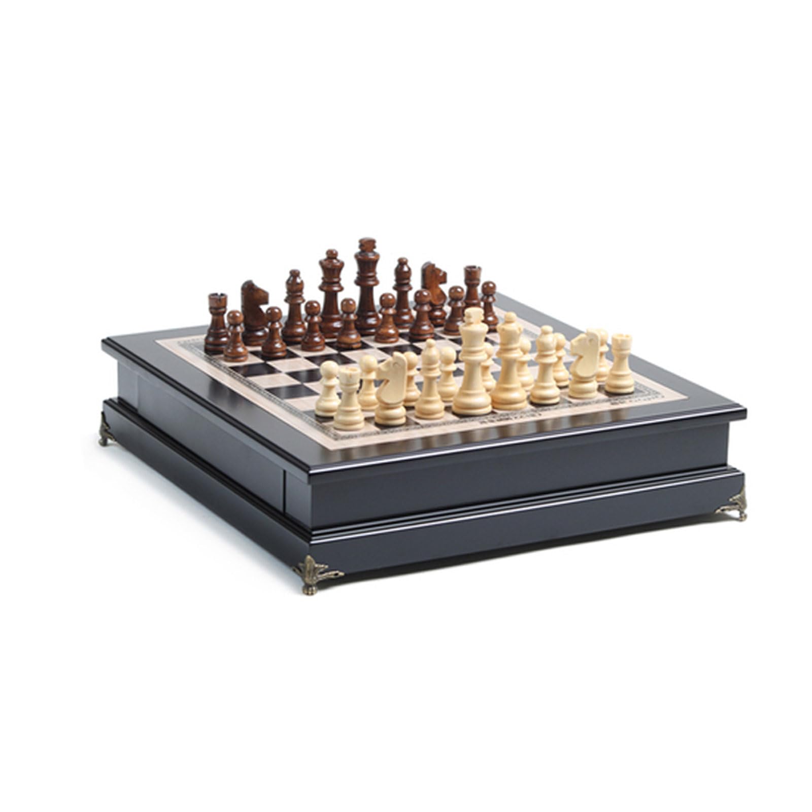 Set di Scacchi Professionale Set di Scacchi in Legno Set di Scacchiera Portatile di Grandi Dimensioni con Pezzi degli Scacchi e Slot per riporre Giochi/Set di Scacchi (Set di Scacchi)