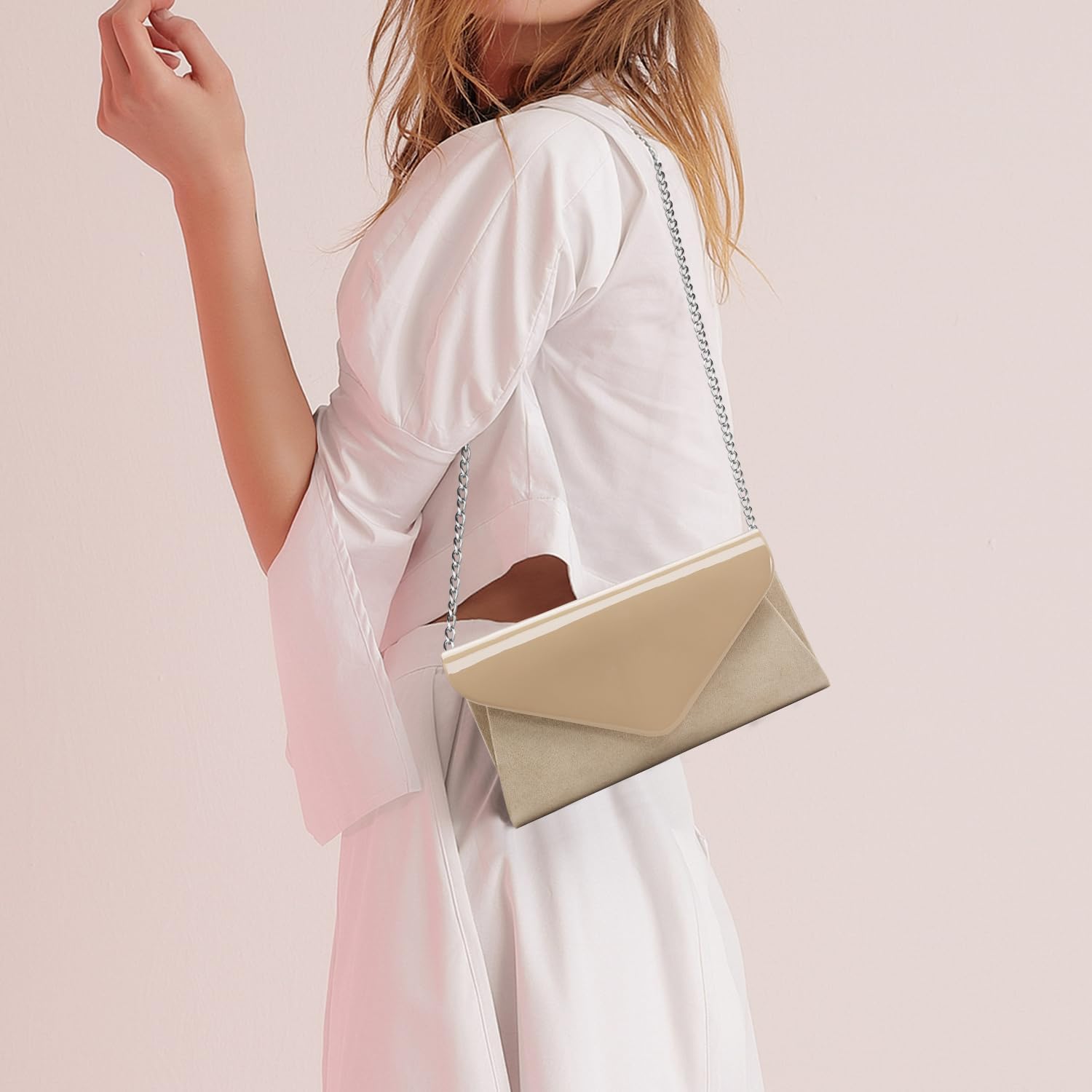 WALLYN'S Patent Leather Clutch Classic Purse Evening Bag Handbag With Flannelette - Image 2