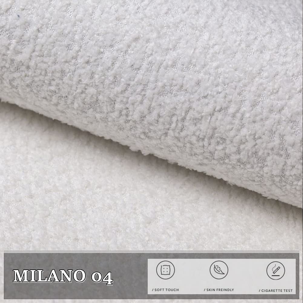HEKO PANELS Milano, materiał tapicerski PES, odporny UV, biel polarna, 5 m | Materiał sprzedawany na metry, tkanina meblowa i dekoracyjna, do szycia i rękodzieła, 142 x 500 cm