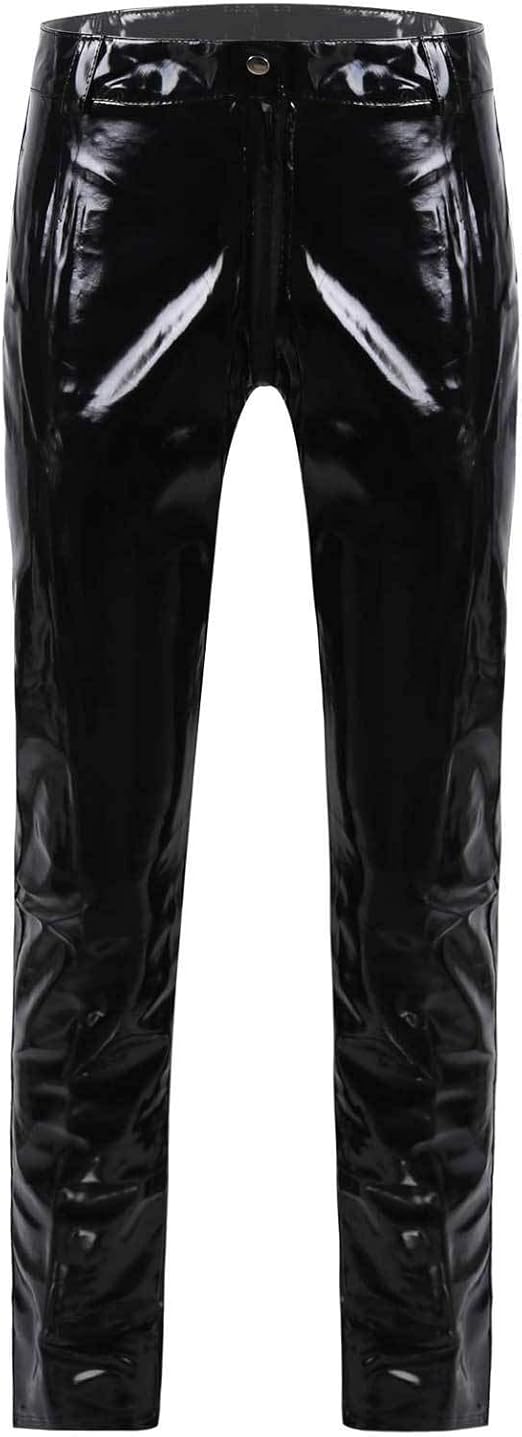 ranrann Herren Lackleder Hose Pants Lange Leggins Ouvert Dessous Lingerie mit Reißverschluss ranrann Herren Lackleder Hose Pants Lange Leggins Ouvert Dessous Lingerie mit Reißverschluss