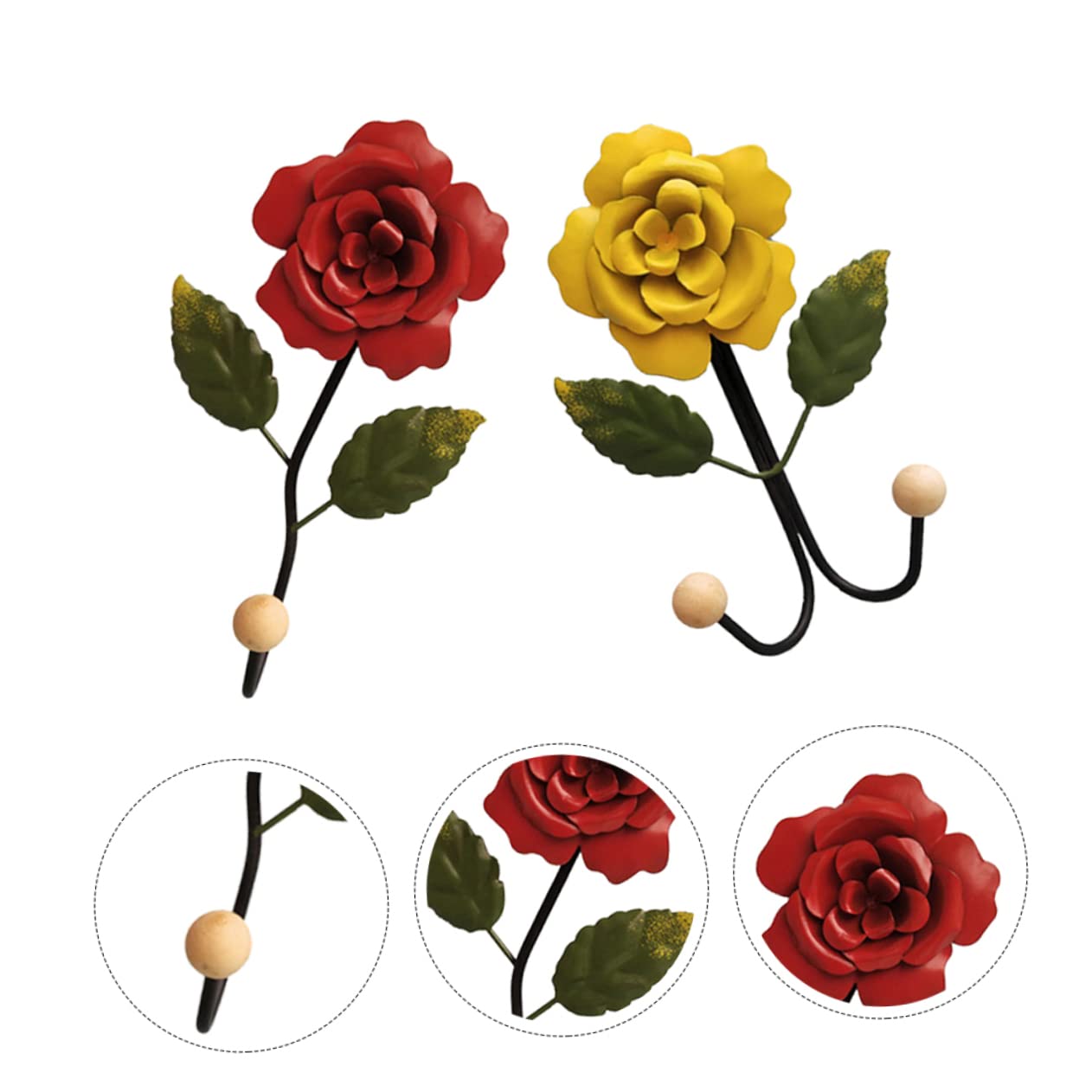 Alipis 4pezzi Ganci Da Muro Design Rosa Da Appendini Decorativi Per Chiavi e Abbigliamento Pratici e Compatti Per Ufficio e Casa